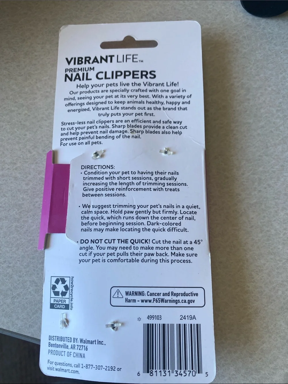 Vibrant Pink and White Premium Nail Clippers Packaging